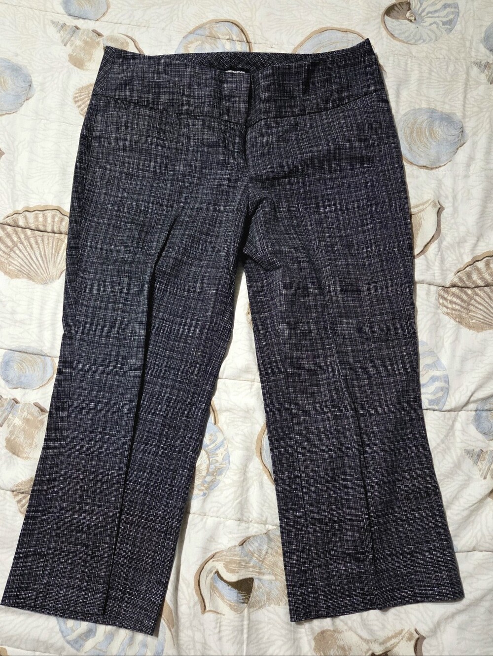 Express Editor Plaid Dress Capris in Black and White
